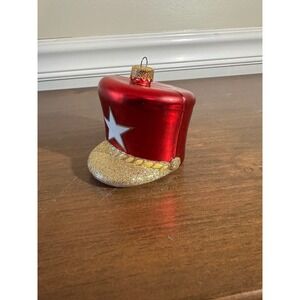 Macy's Thanksgiving Day Parade 2024 Ornament Red Marching Band Hat Shako Glass